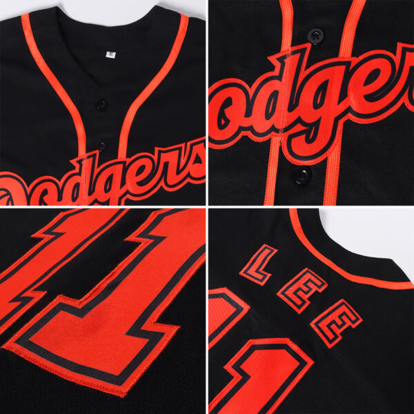 Custom Black Texas Orange-White Authentic Baseball Jersey
