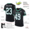 Black0426-1 Custom Black White-Kelly Green Mesh Authentic Throwback Football Jersey