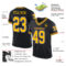 Black0465-1 Custom Black Gold-Purple Mesh Authentic Throwback Football Jersey