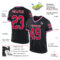 Black0467-1 Custom Black Red-Royal Mesh Authentic Throwback Football Jersey