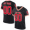 Black0468 Custom Black Red-Cream Mesh Authentic Throwback Football Jersey