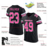 Custom Black Pink-White Mesh Authentic Football Jersey