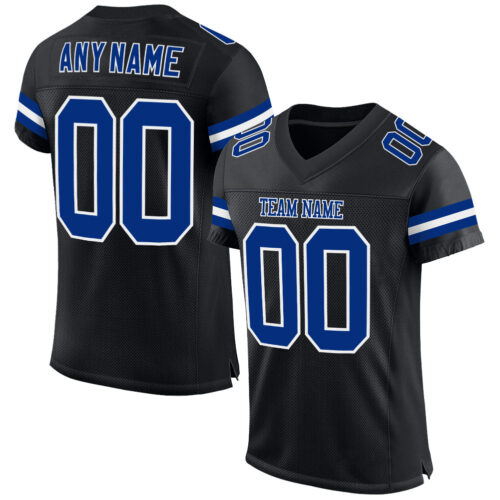 Black0529 Custom Black Royal-White Mesh Authentic Football Jersey