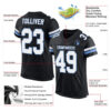 Custom Black White-Light Blue Mesh Authentic Football Jersey