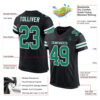 Custom Black Kelly Green-White Mesh Authentic Football Jersey