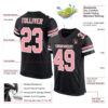 Custom Black Medium Pink-White Mesh Authentic Football Jersey