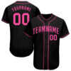 Custom Black Pink Authentic Baseball Jersey