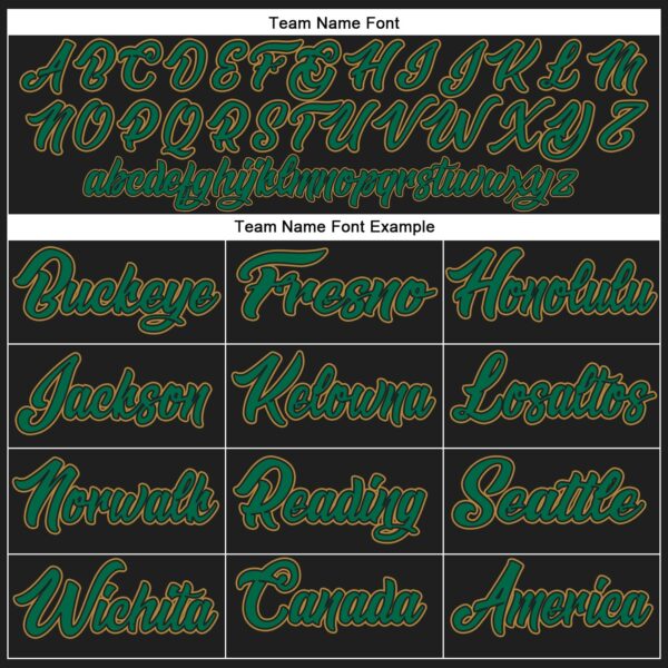 Custom Black Kelly Green-Old Gold Authentic Baseball Jersey