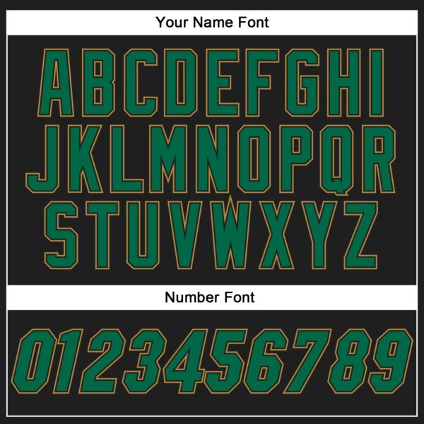 Custom Black Kelly Green-Old Gold Authentic Baseball Jersey