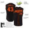 Custom Black Orange Authentic Sleeveless Baseball Jersey
