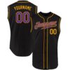 Custom Black Purple-Gold Authentic Sleeveless Baseball Jersey