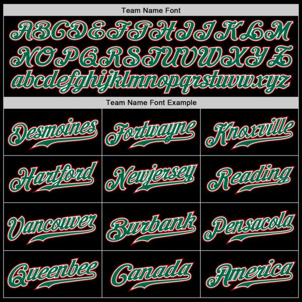 Custom Black Kelly Green Pinstripe Kelly Green-Red Authentic Baseball Jersey