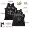 Custom Black Black-Gray Authentic Throwback Basketball Jersey