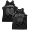Custom Black Black-Gray Authentic Throwback Basketball Jersey