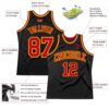 Custom Black Red-Gold Authentic Throwback Basketball Jersey