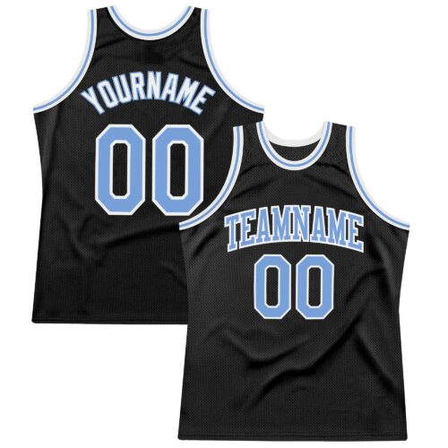 Black0988 Custom Black Light Blue-White Authentic Throwback Basketball Jersey