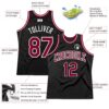 Custom Black Maroon-White Authentic Throwback Basketball Jersey
