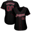 Custom Black Crimson-White Authentic Baseball Jersey