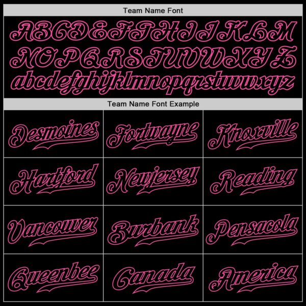 Custom Black Black-Pink Authentic Baseball Jersey