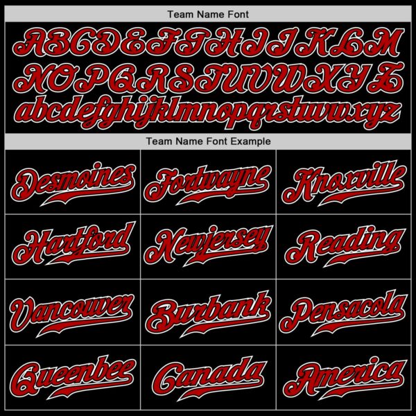 Custom Black Red-White Authentic Baseball Jersey