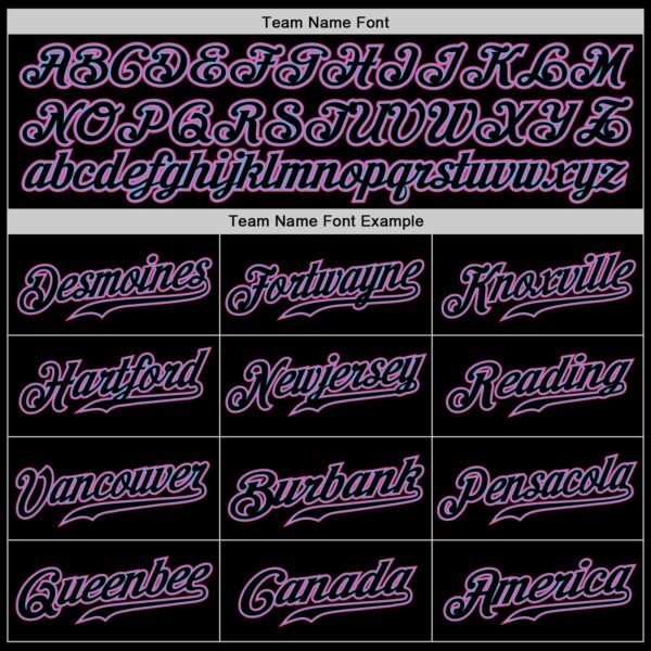 Custom Black Black Light Blue Pink-White Authentic Baseball Jersey