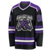 Custom Black Purple-White Hockey Jersey