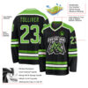 Custom Black Neon Green-White Hockey Jersey