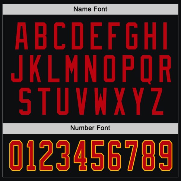 Custom Black Red-Gold Hockey Jersey