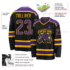 Custom Black Purple-Gold Hockey Jersey