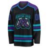 Custom Black Purple-Teal Hockey Jersey