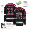 Custom Black Maroon-White Hockey Jersey