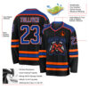 Custom Black Royal White-Orange Hockey Jersey