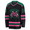 Custom Black Kelly Green-Pink Hockey Jersey