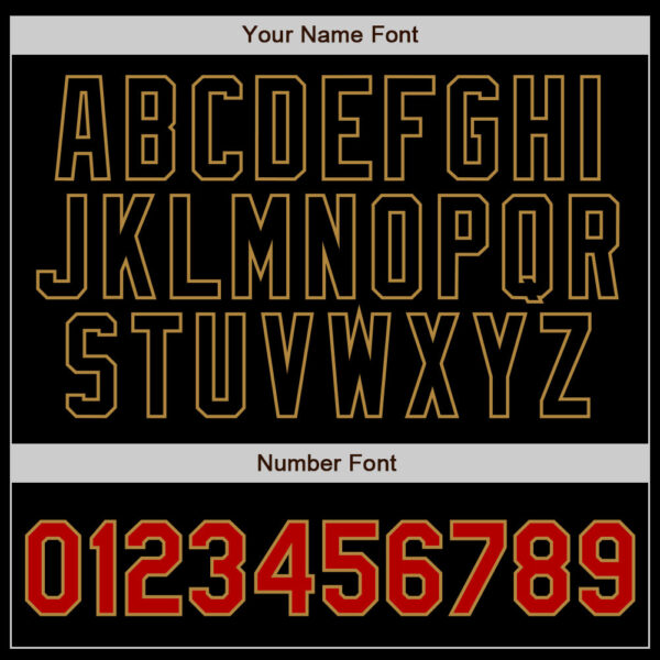 Custom Black Old Gold Pinstripe Red-Old Gold Authentic Baseball Jersey