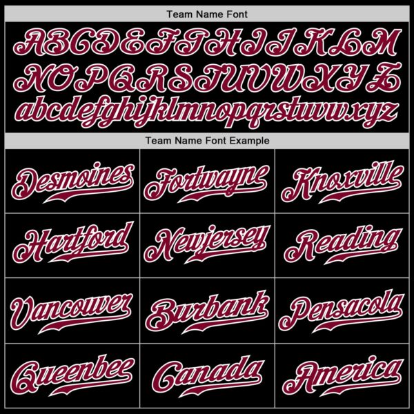 Custom Black White Pinstripe Maroon-White Authentic Baseball Jersey