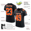 Custom Black Orange-White Mesh Authentic Football Jersey