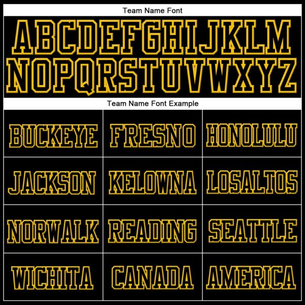 Custom Black Black-Gold Stitched Cuffed Knit Hat