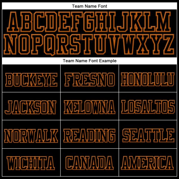 Custom Black Black-Texas Orange Stitched Cuffed Knit Hat