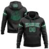 Black1107 Custom Stitched Black Kelly Green-White Football Pullover Sweatshirt Hoodie