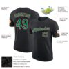 Custom Black Kelly Green-Red Performance T-Shirt
