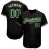 Custom Black Green-Cream Authentic Baseball Jersey