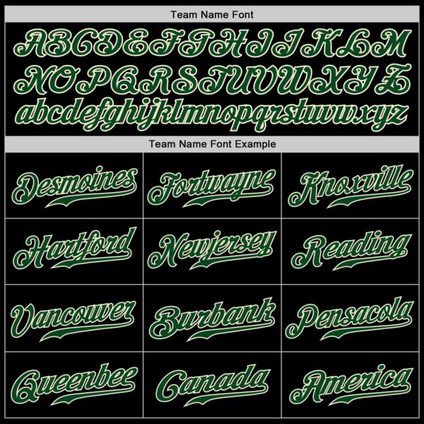 Custom Black Green-Cream Authentic Baseball Jersey