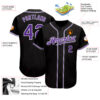 Custom Black Purple-White Authentic Baseball Jersey