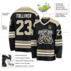 Custom Black Vegas Gold-White Hockey Jersey