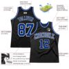 Custom Black Royal-White Authentic Throwback Basketball Jersey