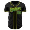 Custom Black Kelly Green-Gold Authentic Baseball Jersey