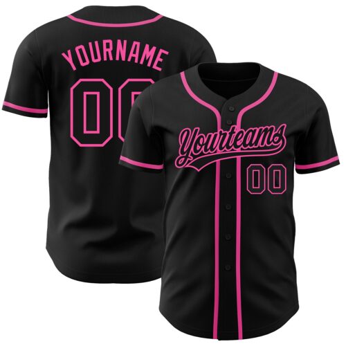 Black1216 Custom Black Black-Pink Authentic Baseball Jersey