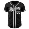 Custom Black White-Gray Authentic Baseball Jersey