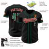 Custom Black Kelly Green-Red Authentic Baseball Jersey