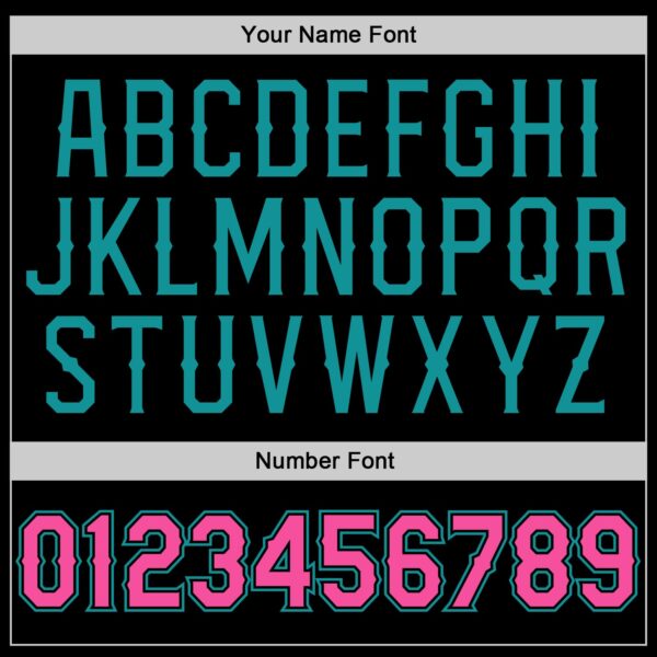Custom Black Pink-Teal Authentic Baseball Jersey